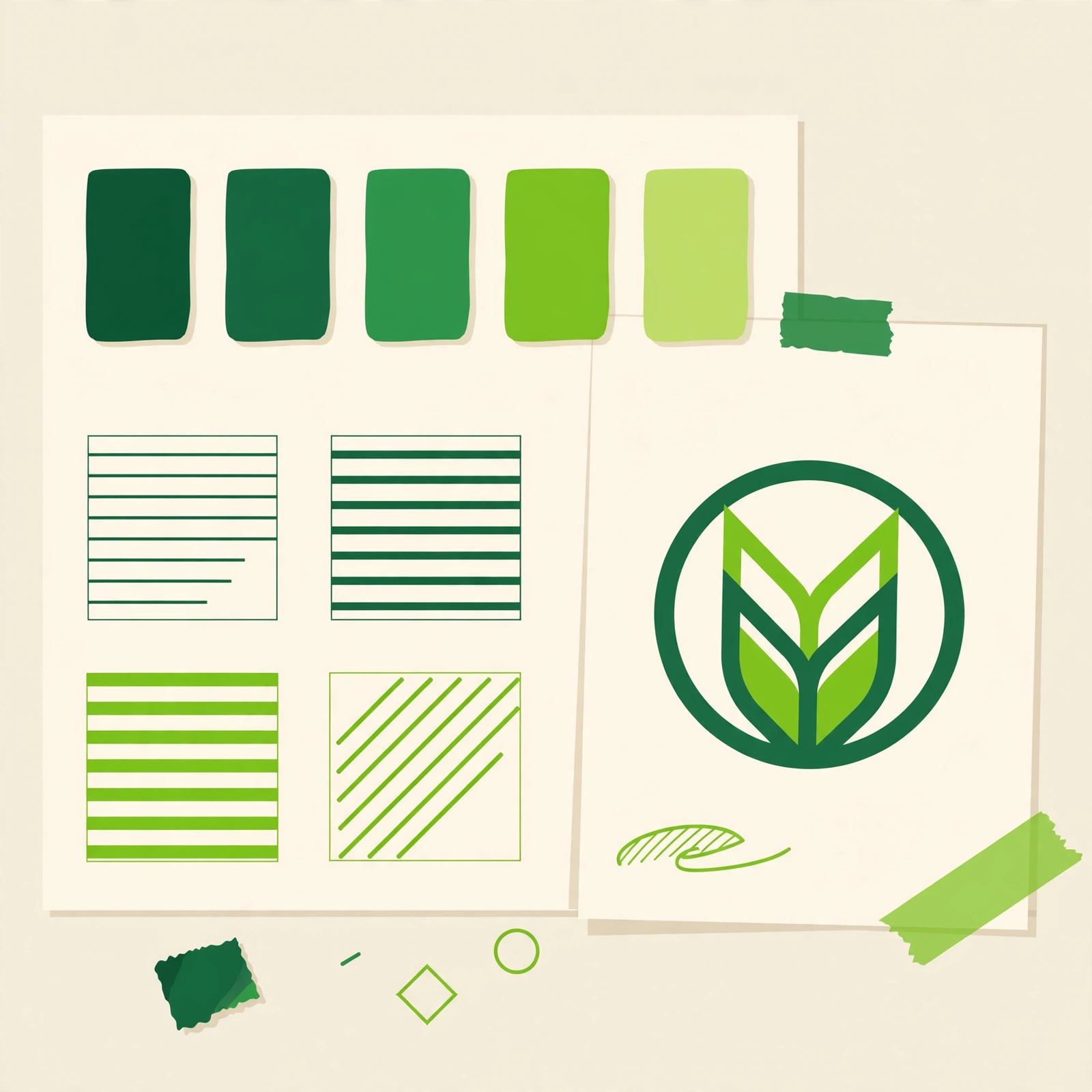Brand identity design spread