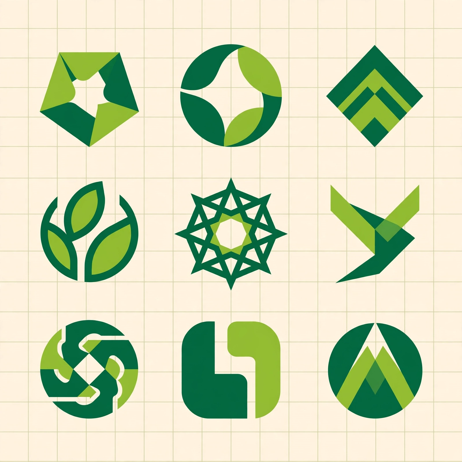 Logo design concepts on screen