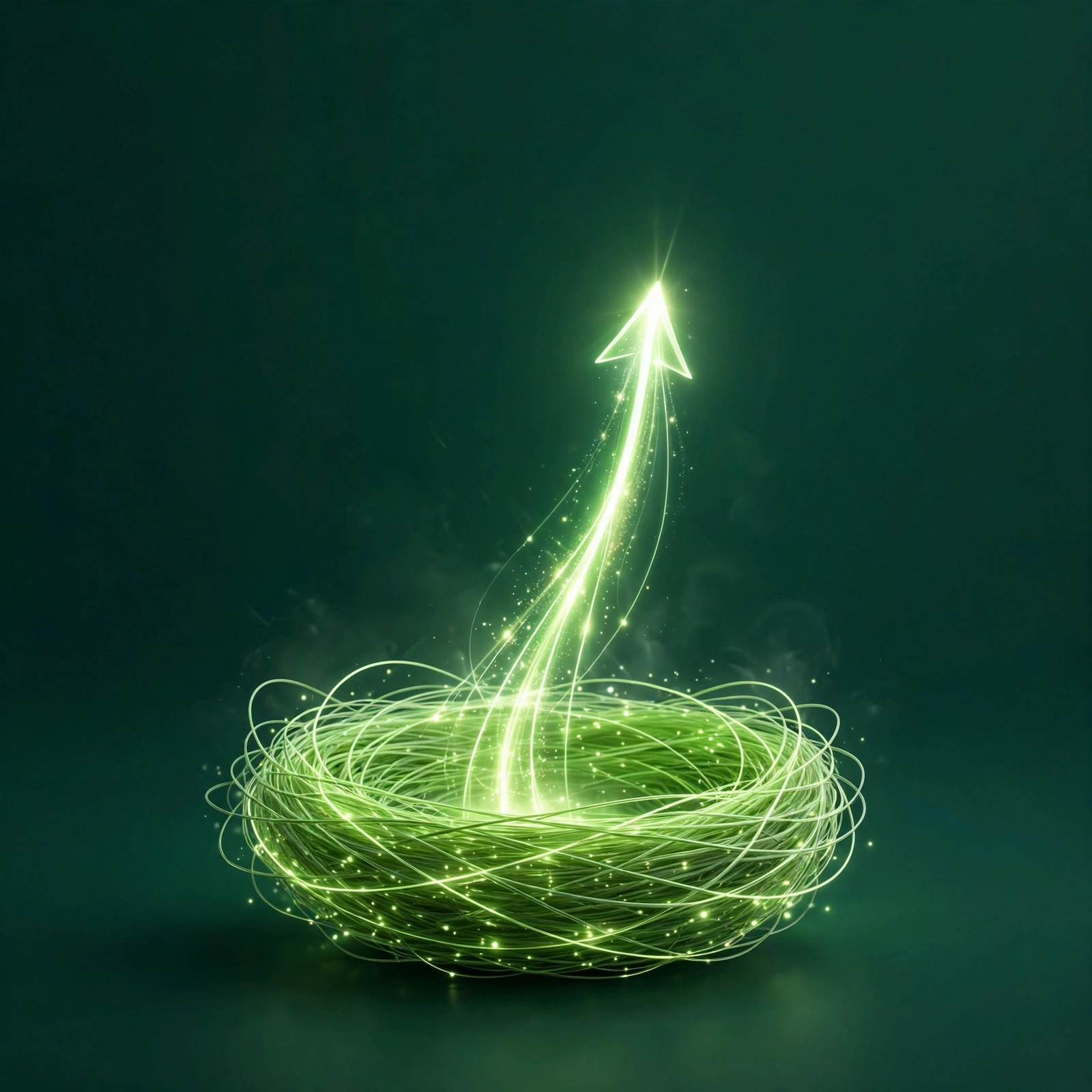 The Nest Method - glowing nest with rising arrow